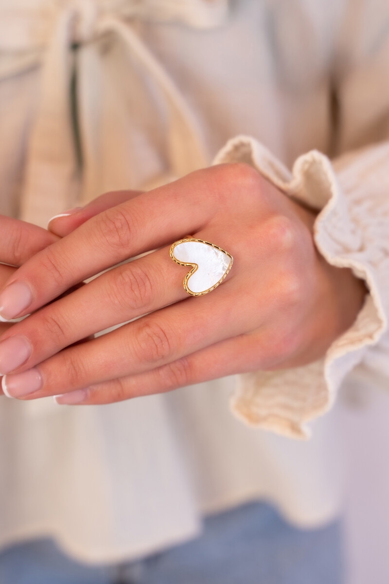 RING PARELMOER HARTJE GOUD