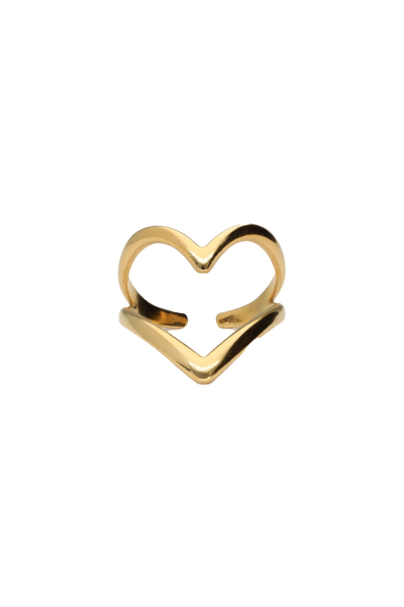 RING MET GROOT OPEN HART GOUD