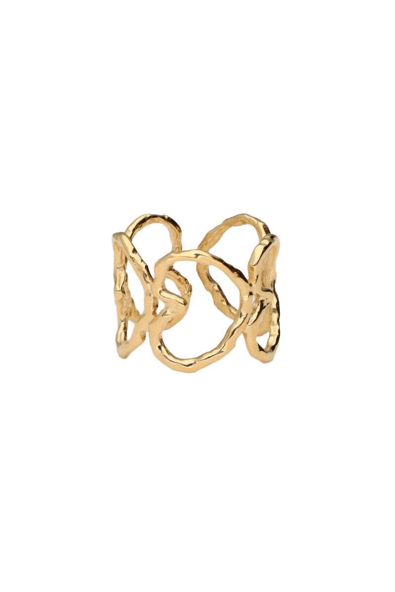 STATEMENT RING MET OPEN HART GOUD