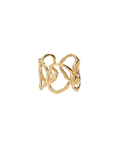 STATEMENT RING MET OPEN HART GOUD