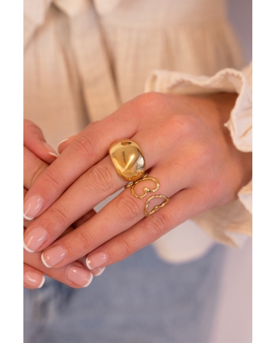 STATEMENT RING MET OPEN HART GOUD