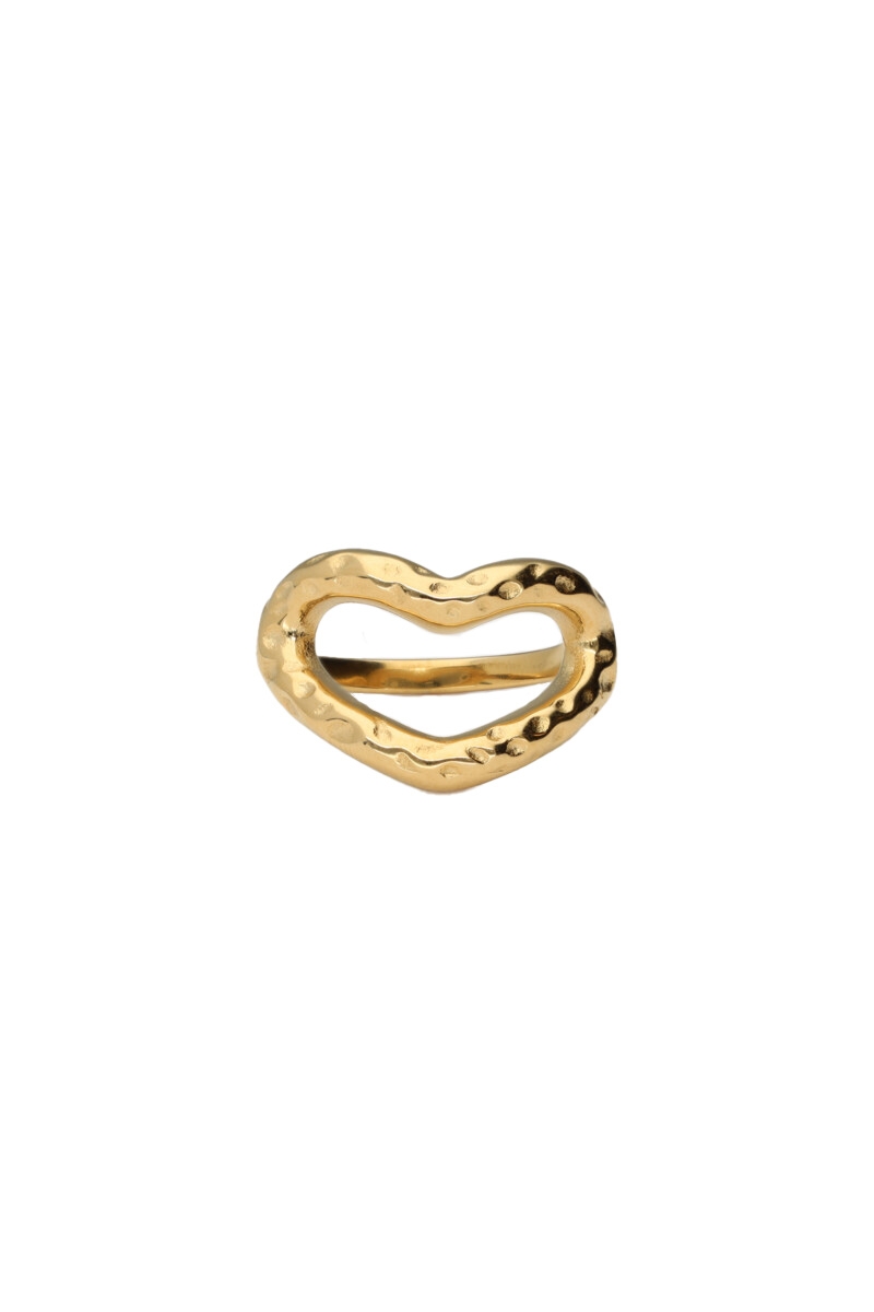 RING MET OPEN HART STRUCTUUR GOUD