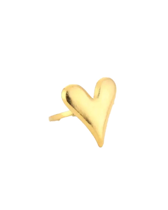 RING BRUSHED HART GOUD