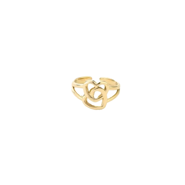 RING TWEE HARTEN GOUD