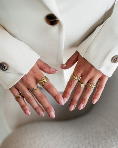 Gossip RING SUN ALLOVER GOUD - VERSTELBAAR