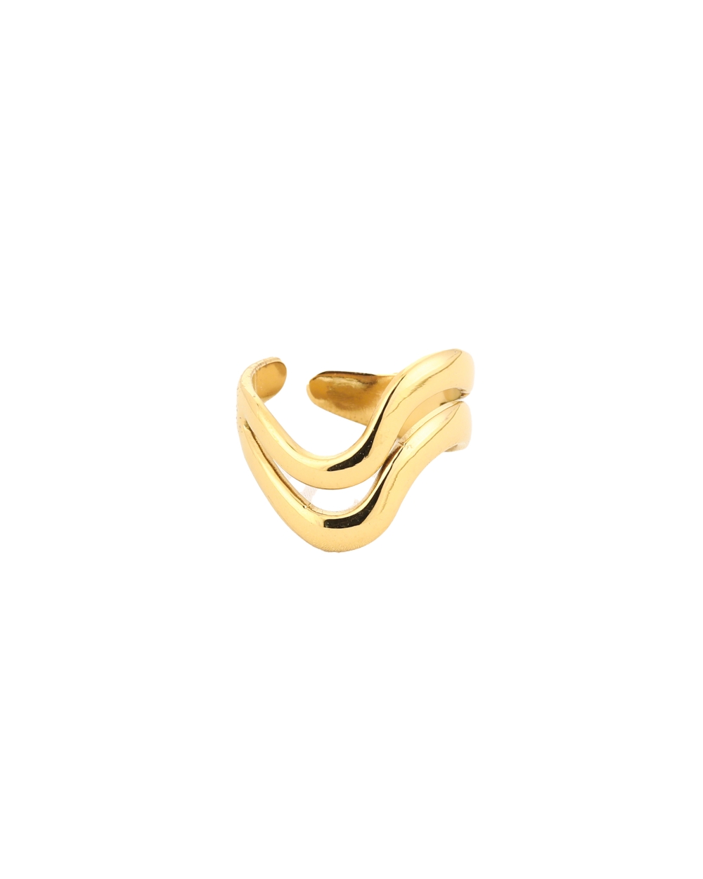 DUBBELE RING WAVES GOUD