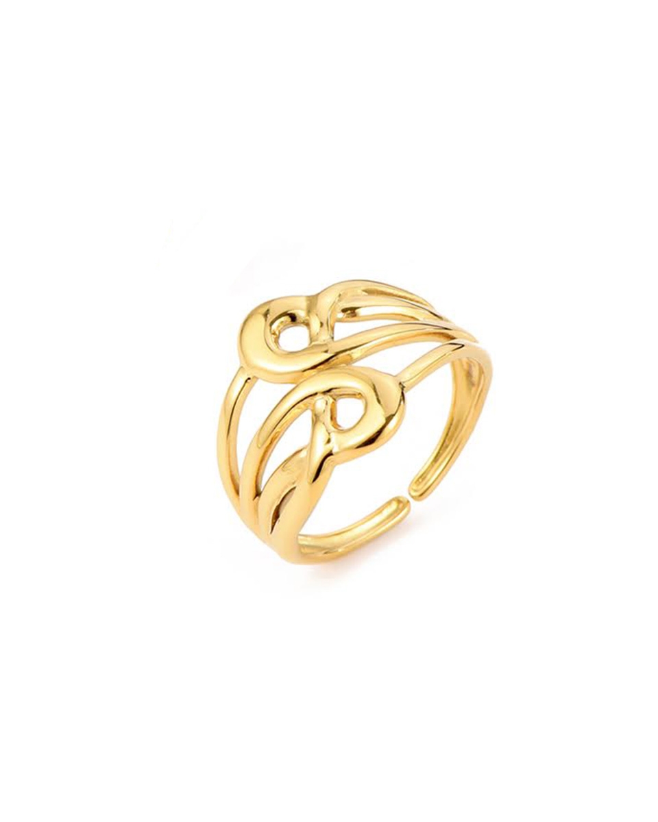 RING WAVEY INFINITY GOUD