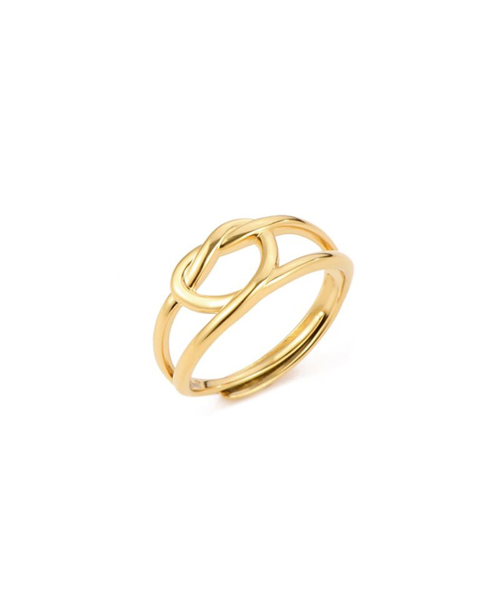 RING DOUBLE HART GOUD