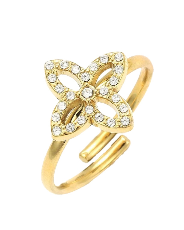 RING KLAVER STRASS
