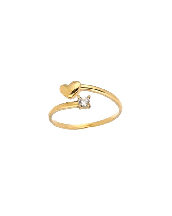 OPEN RING MET HART EN ZIRKONIA