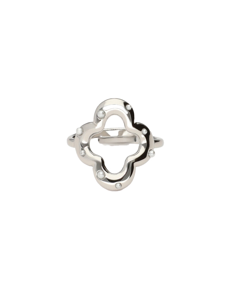 RING PEARL CLOVER ZILVER
