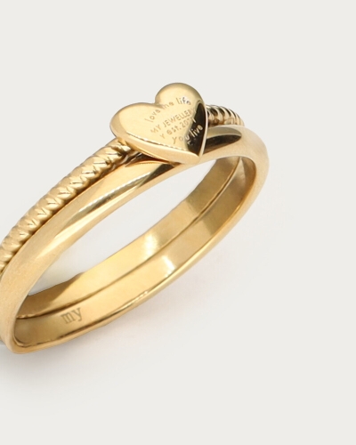 CANDY DUBBELE RING MET HARTJE