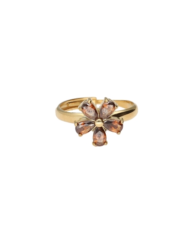 My Jewellery RING MET BRUINE STRASS BLOEM