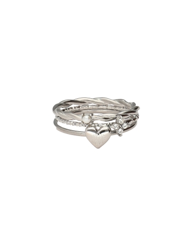 DRIEDUBBELE RING LOVE MET STRASS