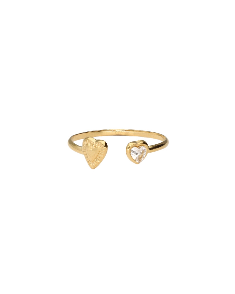RING MET HARTJES EN STRASS