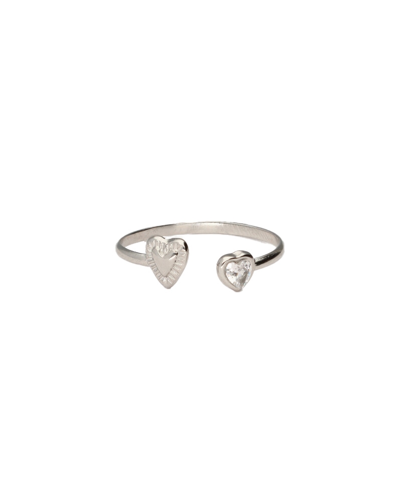 RING MET HARTJES EN STRASS