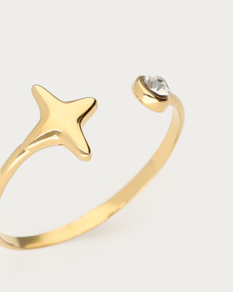 RING MET POOLSTER EN STRASS
