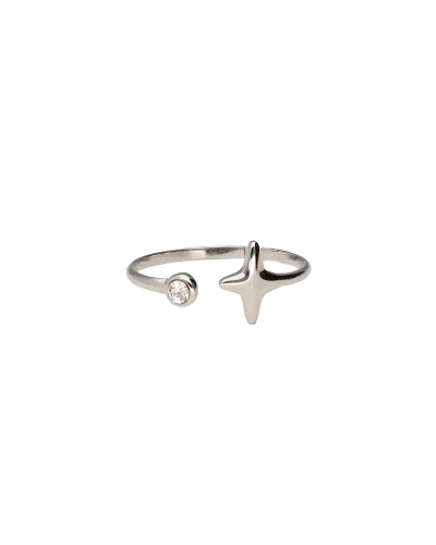 RING MET POOLSTER EN STRASS