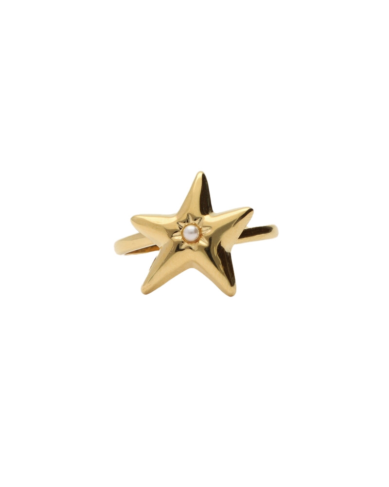 RING MET STER EN IMITATIEPAREL