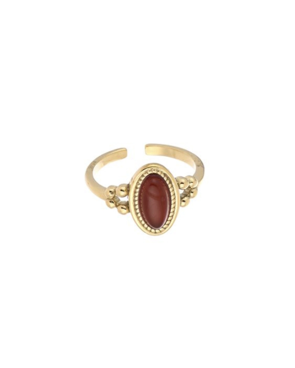 VINTAGE RING MET STEEN RODE AGAAT