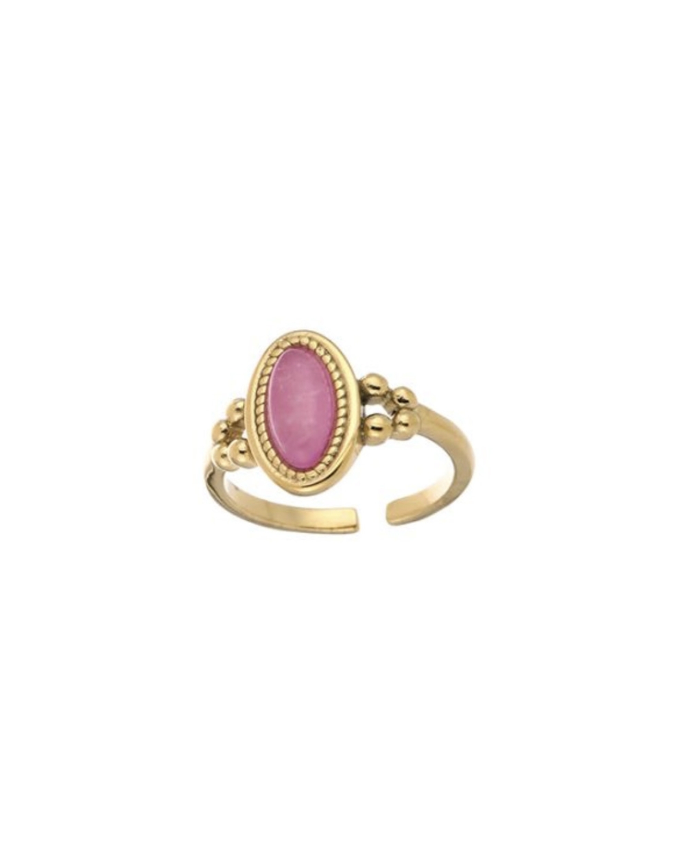 VINTAGE RING MET STEEN ROZE