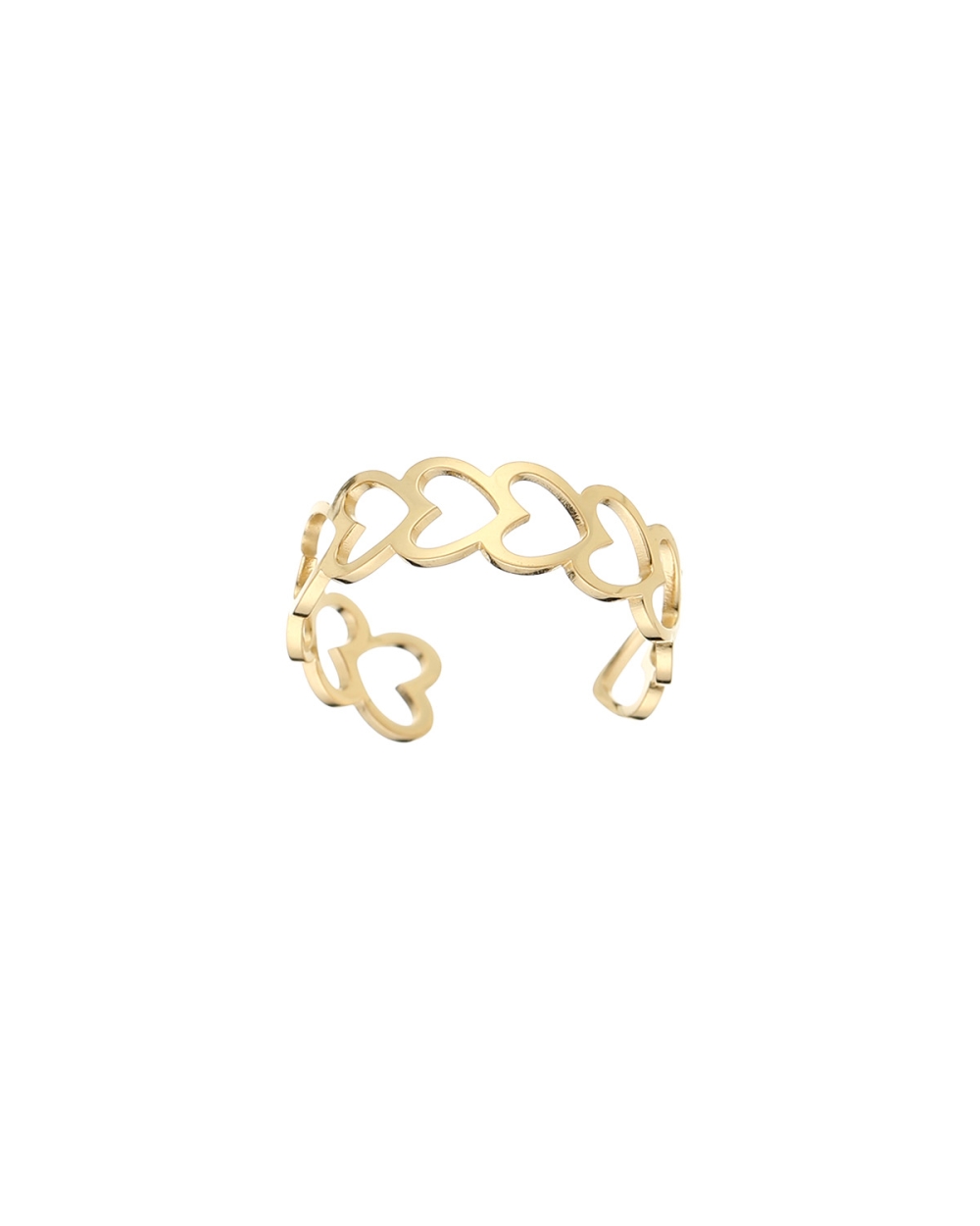 RING MET OPEN HARTJES GOUD