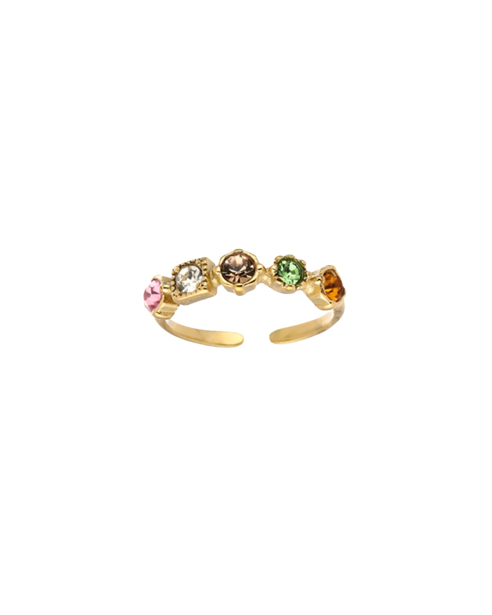 RING MET GEKLEURDE ZIRKONIA GOUD