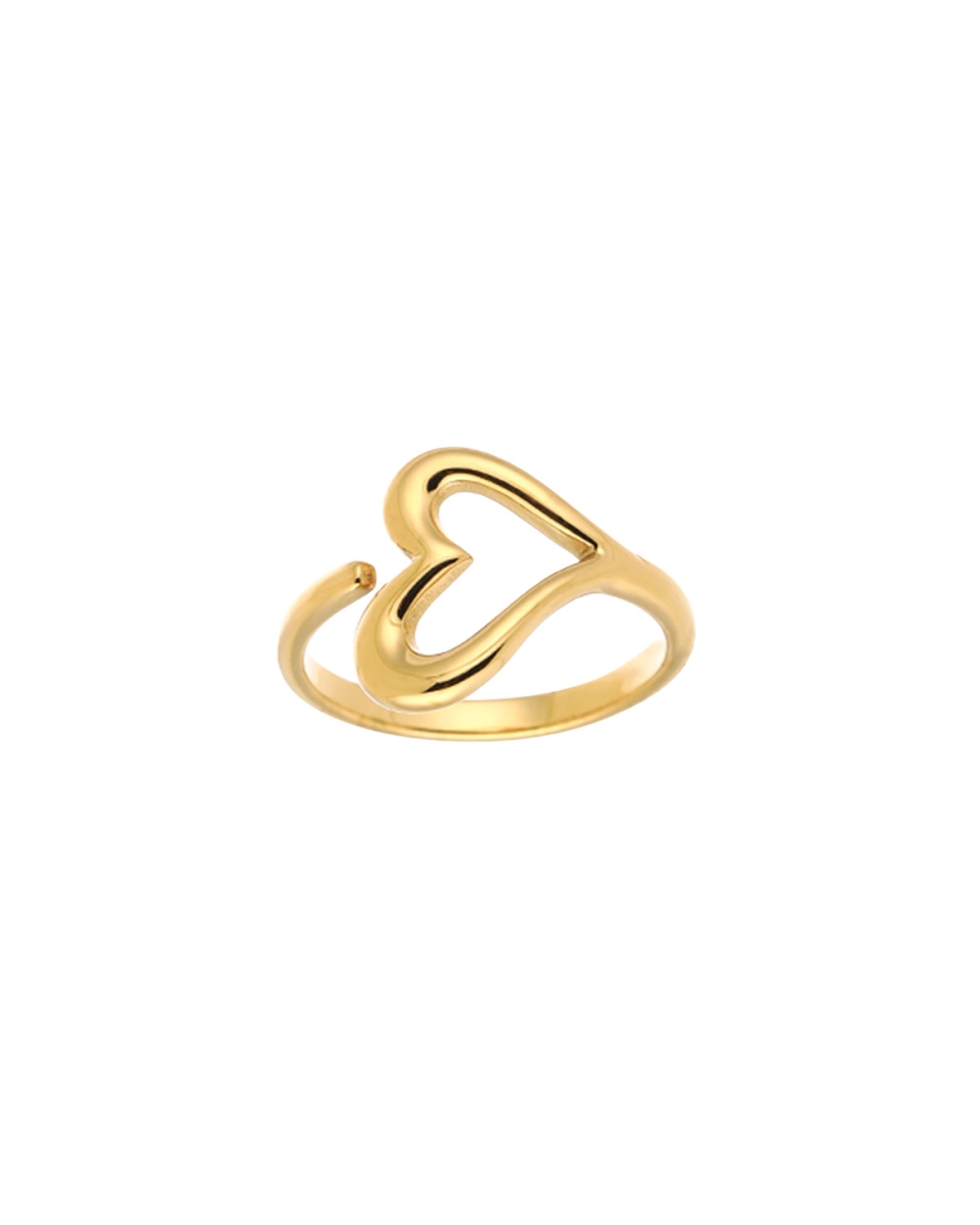 RING MET OPEN HART GOUD