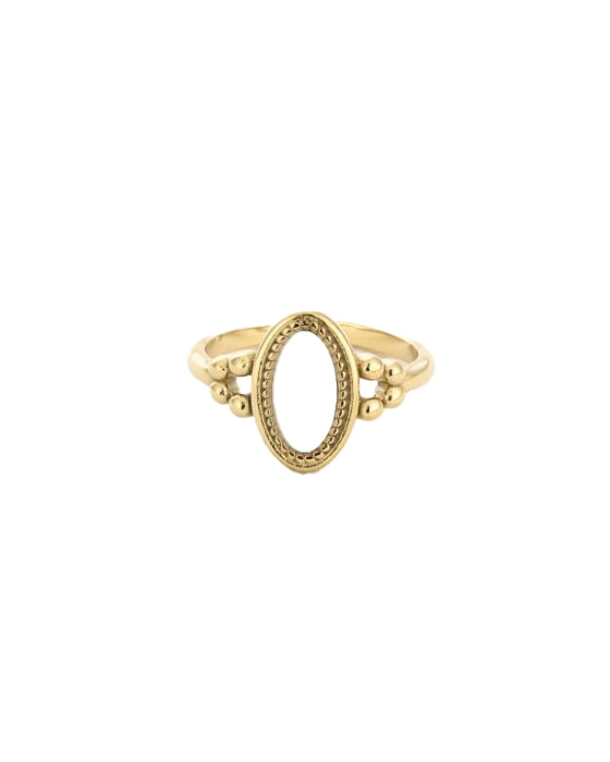 VINTAGE RING MET STEEN WIT