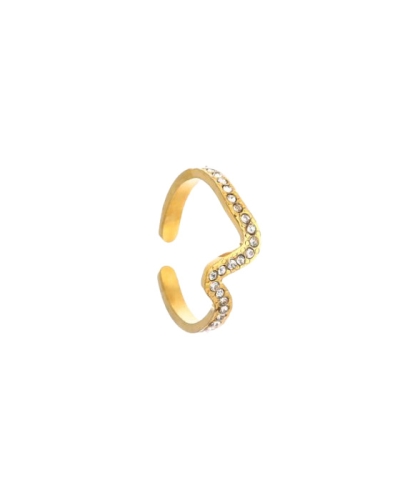 ZIRKONIA RING WAVY GOUD