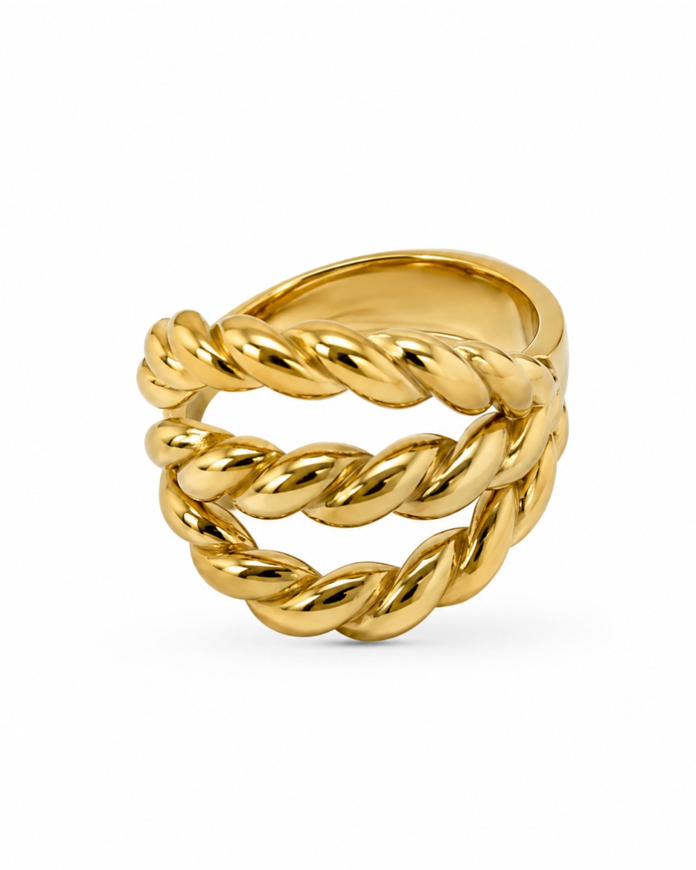 BOLD RING CROISSANT GEDRAAID GOUD