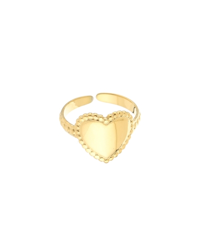RING HART MET RELIEF GOUD