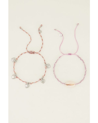My Jewellery ARMBANDEN SET SCHELP HARTJES ZILVER 