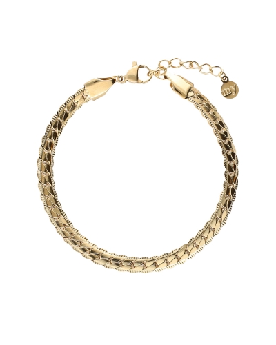 ARMBAND PLATTE SCHAKEL GOUD