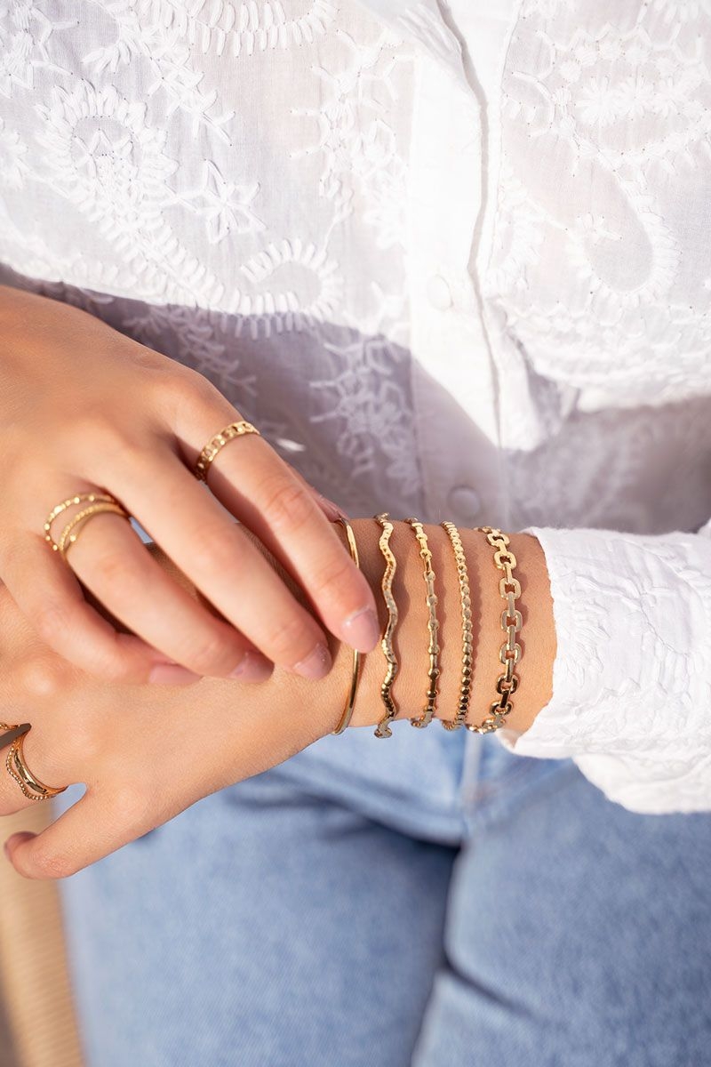 MIX BANGLE GOLF GOUD 