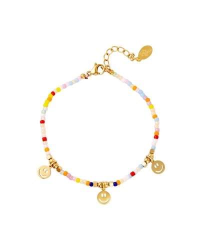 Gossip Gossip Armbanden ARMBAND KRALEN MET SMILEY Goud