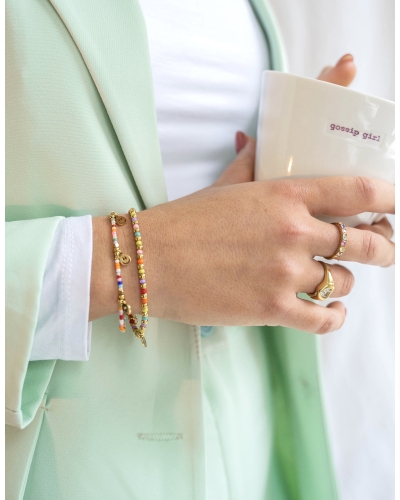 Gossip Gossip Armbanden ARMBAND KRALEN MET SMILEY Goud