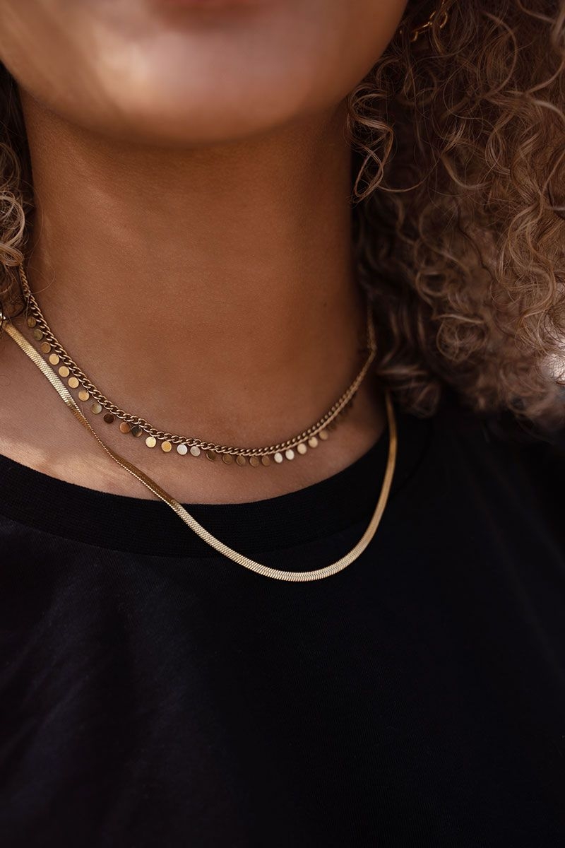 KETTING KLEINE MUNTJES GOUD
