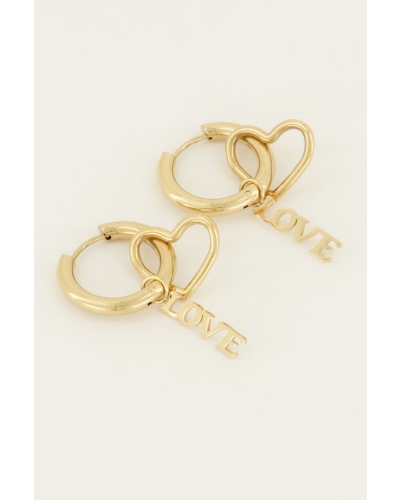 Oorringen bedels hartje & love