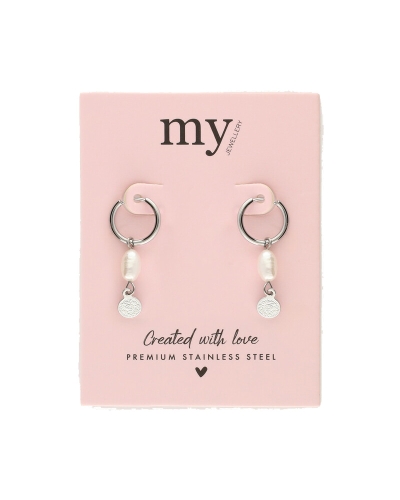 My Jewellery Oorringen parel en munt MJ053771500