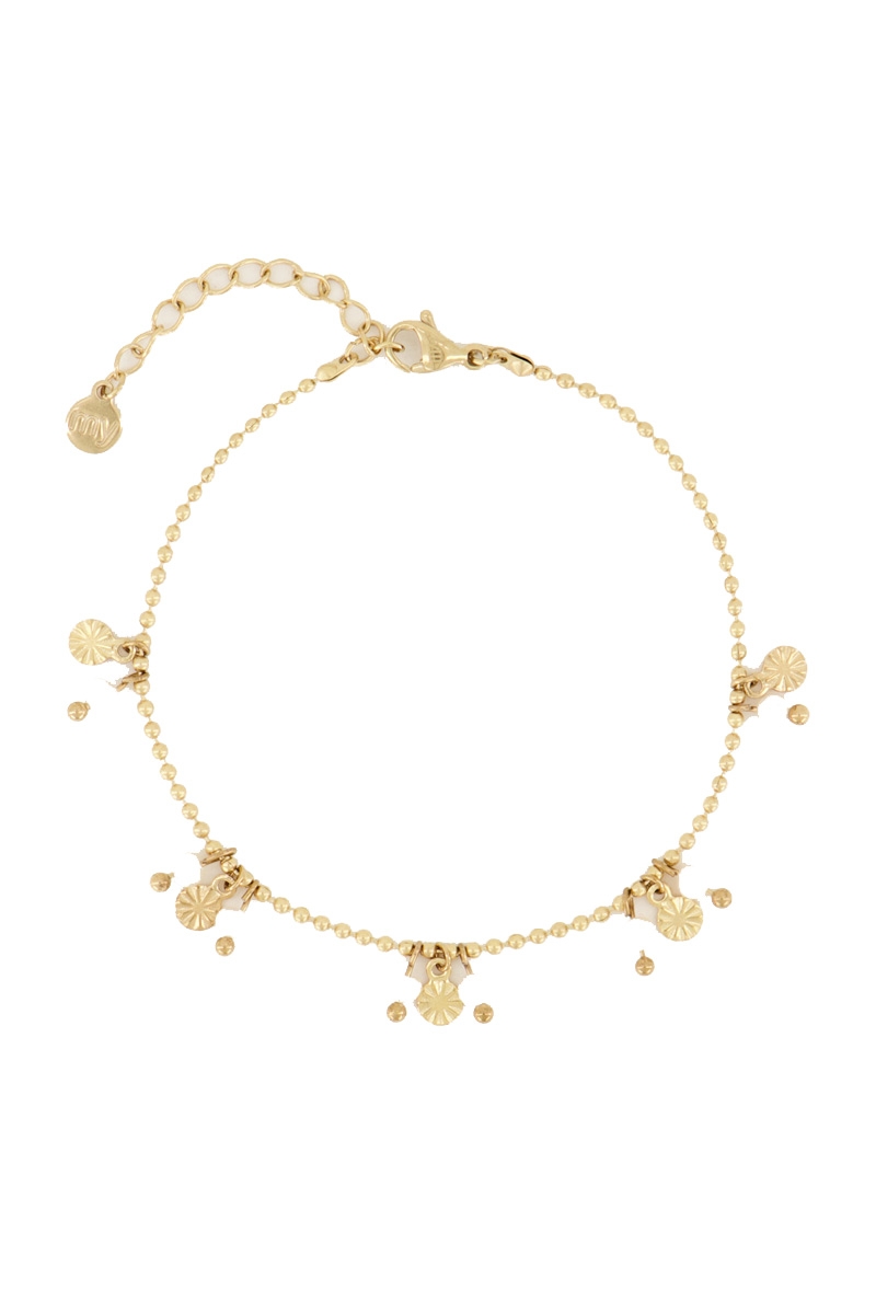 ARMBAND PARELS EN RONDJE GOUD