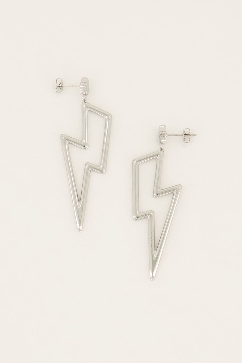 STARMOOD OORHANGERS BLIKSEM ZILVER 