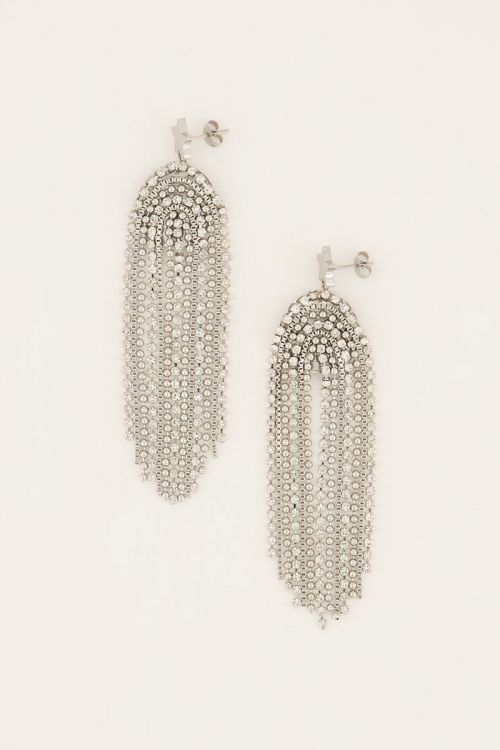 STARMOOD OORHANGERS MET TRANSPARANTE STEENTJES ZILVER