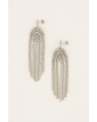 STARMOOD OORHANGERS MET TRANSPARANTE STEENTJES ZILVER