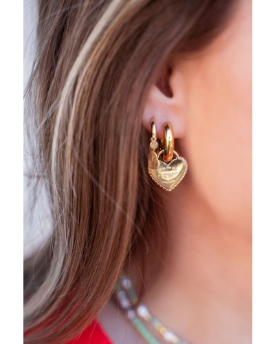 Candy couture oorringen met grote harten goud