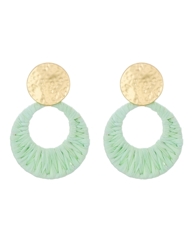Gossip Gossip Oorbellen RAFFIA STATEMENT OORBELLEN Mint