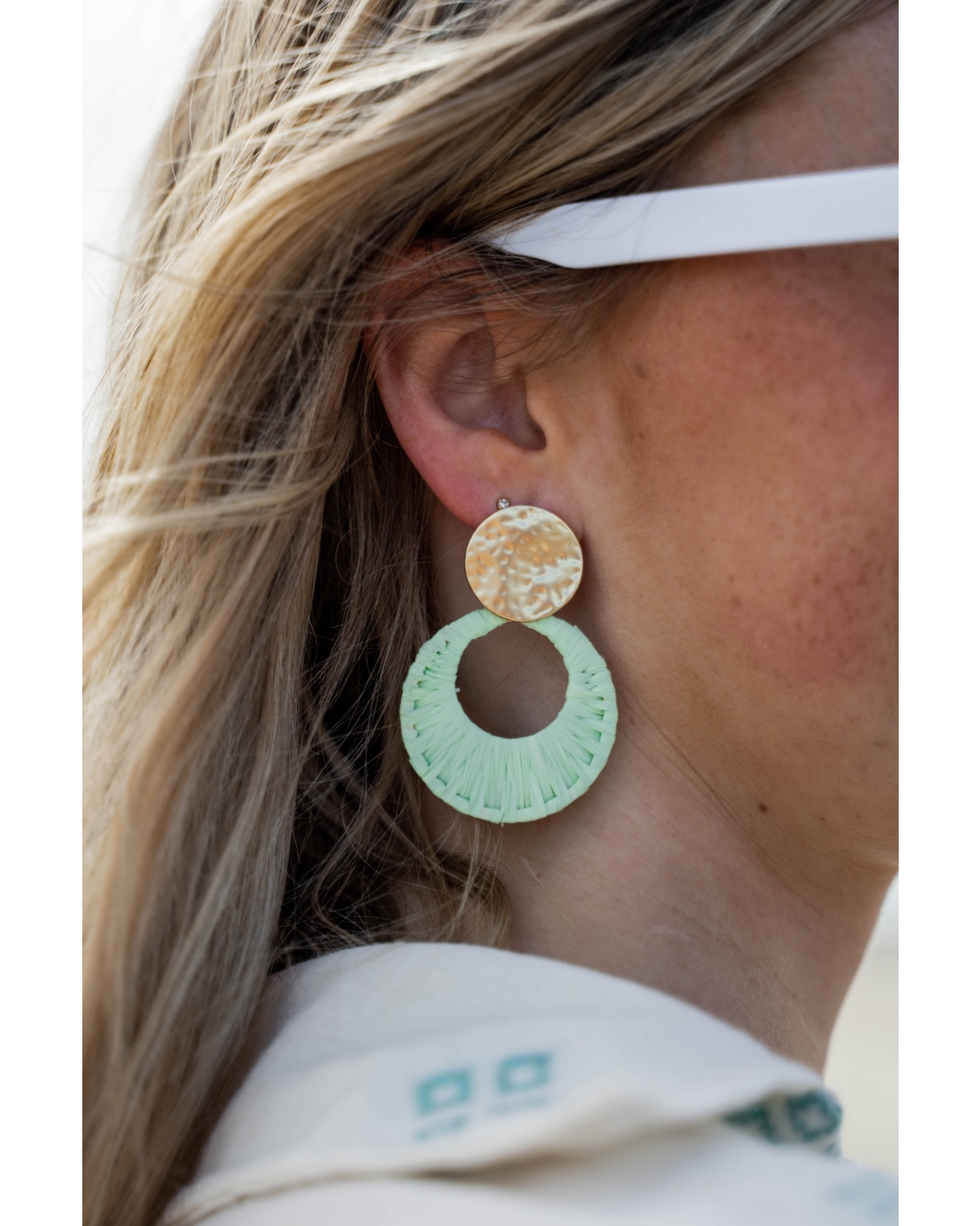Gossip RAFFIA STATEMENT OORBELLEN Mint