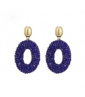 OVALEN STATEMENT OORBELLEN PAARS/BLAUW 