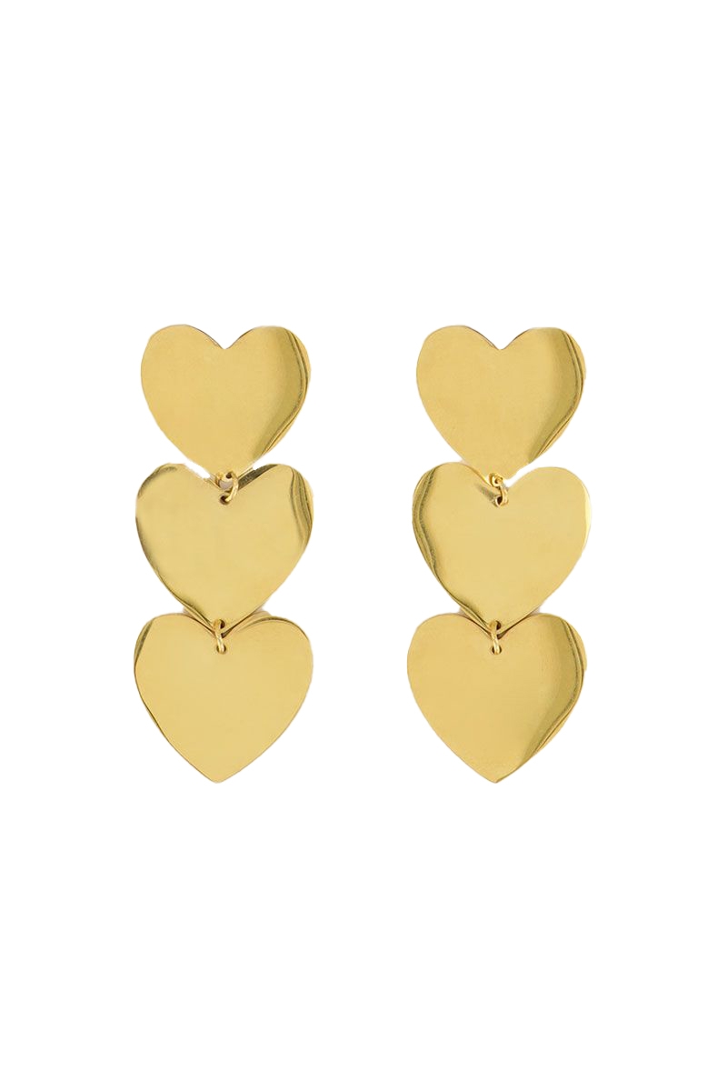 STATEMENT OORBELLEN DRIE HARTJES GOUD