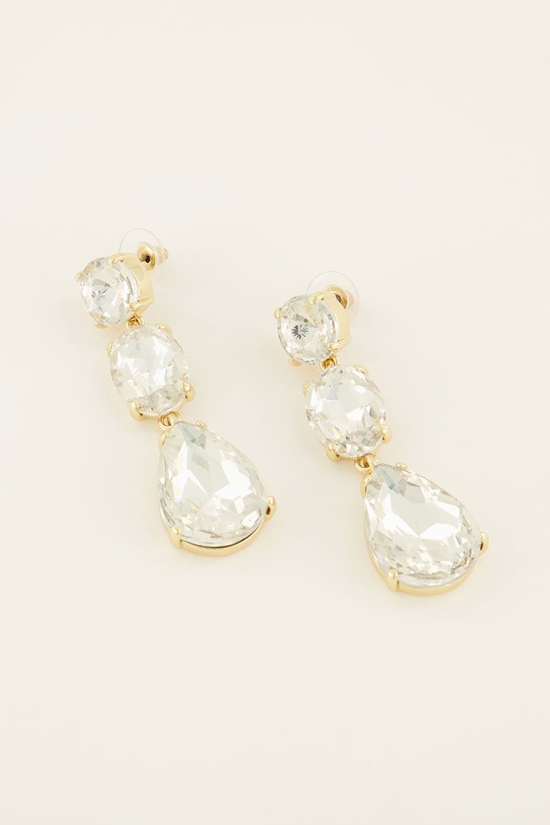 EARRINGS STATEMENT GLASS GOUD